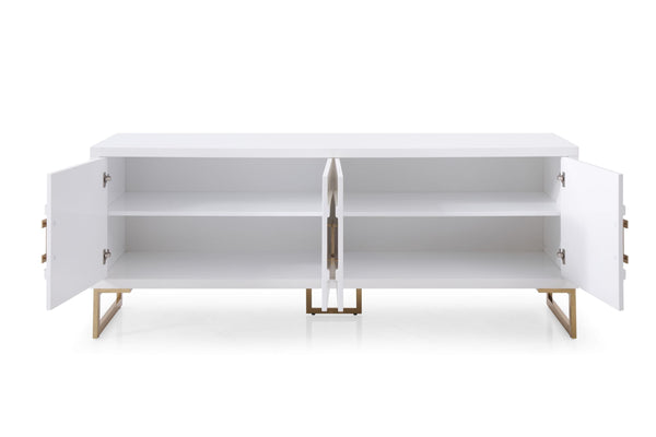 VIG Furniture Modrest Leah - Contemporary White High Gloss & Champagne Gold Buffet VGVCG9111-WHT-BUF
