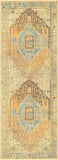 Leicester LEC-2302 Traditional Polyester Rug LEC2302-2773 Denim, Tan, Charcoal, Coral, Beige 100% Polyester 2'7" x 7'3"