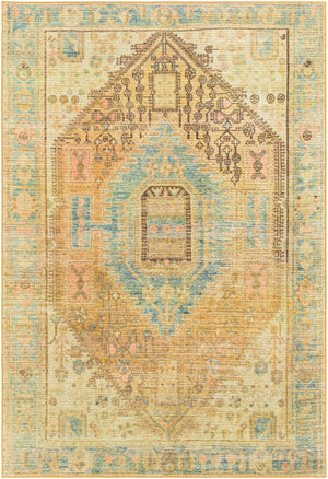 Leicester LEC-2302 Traditional Polyester Rug LEC2302-810119 Denim, Tan, Charcoal, Coral, Beige 100% Polyester 8'10" x 11'9"
