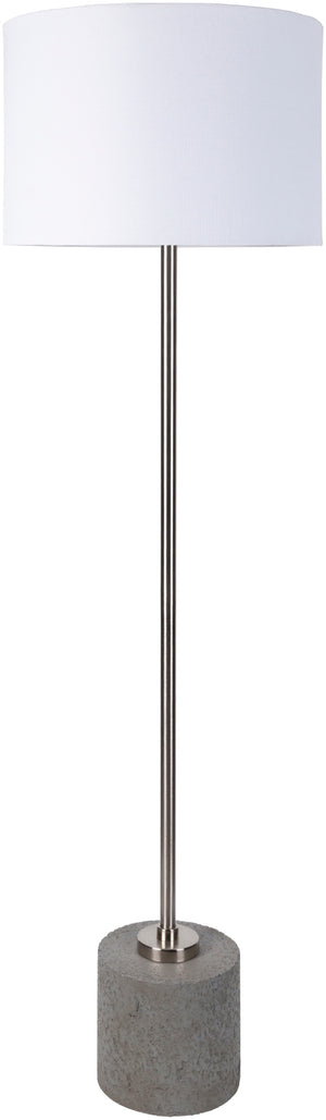 Ledger LED-001 Modern Linen, Cotton, Polyester, Metal, Concrete Floor Lamp LED-001 N/A, White Linen, Cotton, Polyester, Metal, Concrete, Metal 62"H x 18"W x 18"D