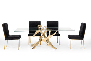 VIG Furniture Modrest Legend Modern Glass & Gold Dining Table VGVCT8111-GLD