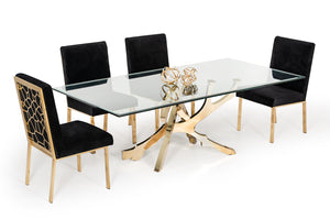 VIG Furniture Modrest Legend Modern Glass & Gold Dining Table VGVCT8111-GLD