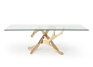 VIG Furniture Modrest Legend Modern Glass & Gold Dining Table VGVCT8111-GLD
