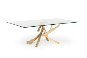 VIG Furniture Modrest Legend Modern Glass & Gold Dining Table VGVCT8111-GLD