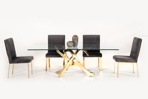 VIG Furniture Modrest Legend Modern Glass & Gold Dining Table VGVCT8111-GLD