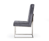 VIG Furniture Modrest Legend Modern Grey Fabric & Stainless Steel Dining Chair (Set of 2) VGVCB012-GRYSTL