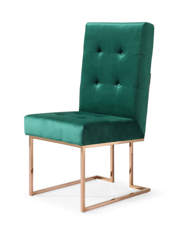 VIG Furniture Modrest Legend Modern Green Velvet & Rosegold Dining Chair (Set of 2) VGVCB012-GRN