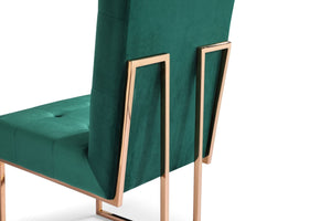 VIG Furniture Modrest Legend Modern Green Velvet & Rosegold Dining Chair (Set of 2) VGVCB012-GRN