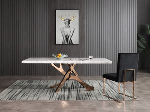 VIG Furniture Modrest Legend - Modern White Marble & Rosegold Dining Table VGVCT8222-M20-WHT-DT
