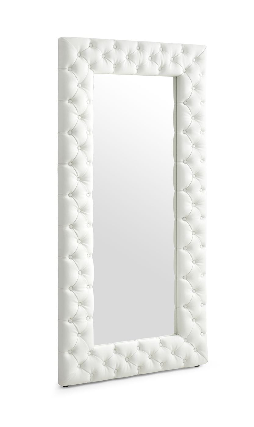 VIG Furniture Modrest Legend - Modern White Bonded Leather Floor Mirror VGVCJ8111-3H-WHT-MIR