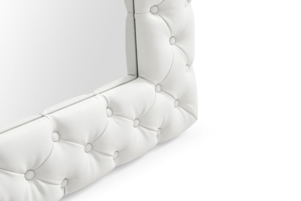 VIG Furniture Modrest Legend - Modern White Bonded Leather Floor Mirror VGVCJ8111-3H-WHT-MIR