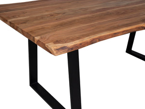Porter Designs Manzanita Live Edge Solid Acacia Wood Natural Dining Table Natural 07-196-01-DT82NT-KIT