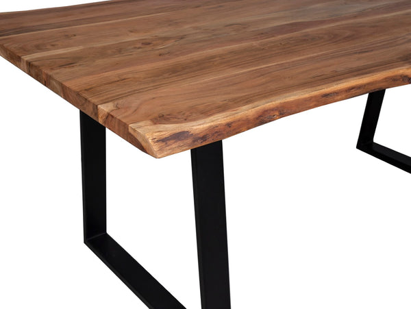 Porter Designs Manzanita Live Edge Solid Acacia Wood Natural Dining Table Natural 07-196-01-DT82NT-KIT