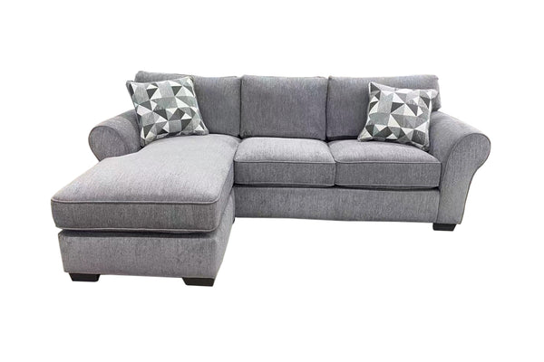 Porter Designs Savannah Soft Chenille Reversible Fabric Modern Sectional Gray 01-207-16-1731