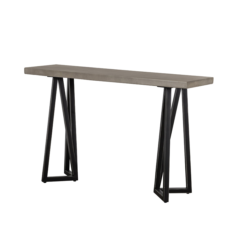 VIG Furniture Modrest Richmond Modern Concrete & Black Metal Console Table VGLBLENO-CS115-01