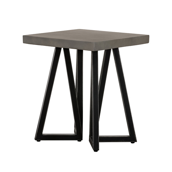 VIG Furniture Modrest Richmond Modern Concrete & Black Metal End Table VGLBLENO-LT50-01