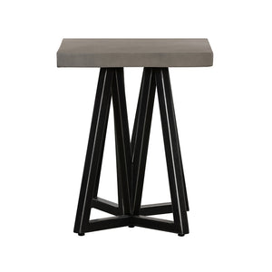 VIG Furniture Modrest Richmond Modern Concrete & Black Metal End Table VGLBLENO-LT50-01