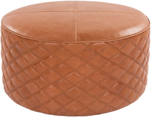 Lance LEPF-001 Traditional Leather, Wood, Felt Pouf LEPF001-282814 Black, Camel 100% Leather, Wood, 100% Felt 14"H x 28"W x 28"D