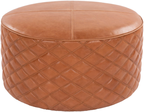 Lance LEPF-001 Traditional Leather, Wood, Felt Pouf LEPF001-282814 Black, Camel 100% Leather, Wood, 100% Felt 14"H x 28"W x 28"D