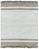 Lexington LEX-2302 Rustic Leather, Cotton Rug LEX2302-810 Dark Brown, Light Gray 80% Leather, 20% Cotton 8' x 10'