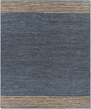 Lexington LEX-2304 Rustic Leather, Jute, Cotton Rug LEX2304-810 Charcoal, Beige 70% Leather, 20% Jute, 10% Cotton 8' x 10'