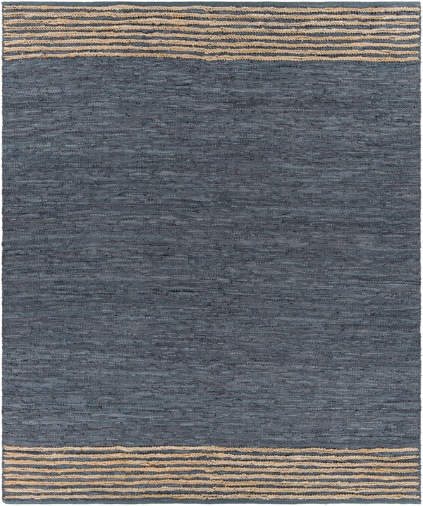 Lexington LEX-2304 Rustic Leather, Jute, Cotton Rug LEX2304-810 Charcoal, Beige 70% Leather, 20% Jute, 10% Cotton 8' x 10'