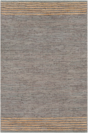 Lexington LEX-2305 Rustic Leather, Jute, Cotton Rug LEX2305-576 Taupe, Beige, Dark Green 70% Leather, 20% Jute, 10% Cotton 5' x 7'6"