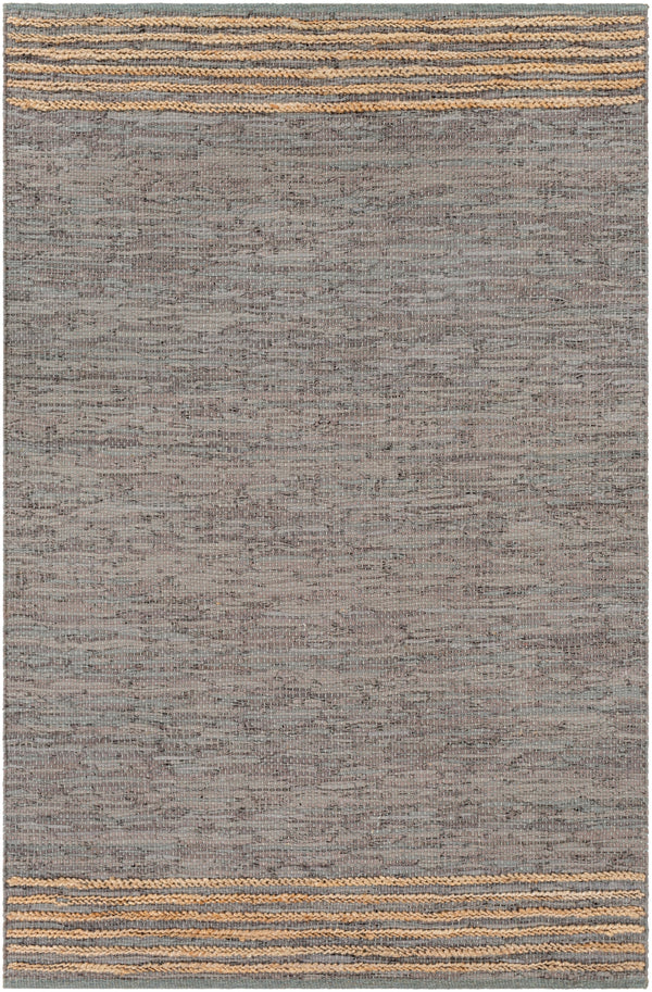 Lexington LEX-2305 Rustic Leather, Jute, Cotton Rug LEX2305-576 Taupe, Beige, Dark Green 70% Leather, 20% Jute, 10% Cotton 5' x 7'6"
