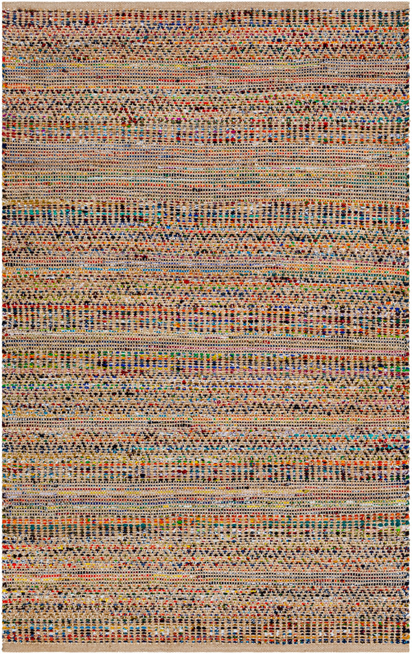 Lexington LEX-2316 Cottage Jute, Cotton Rug LEX2316-576 Beige, Camel, Navy, Saffron, Bright Orange, Burnt Orange, Emerald, Sky Blue, Black 60% Jute, 40% Cotton 5' x 7'6"