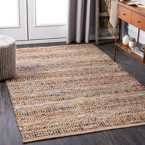 Lexington LEX-2316 Cottage Jute, Cotton Rug LEX2316-810 Beige, Camel, Navy, Saffron, Bright Orange, Burnt Orange, Emerald, Sky Blue, Black 60% Jute, 40% Cotton 8' x 10'