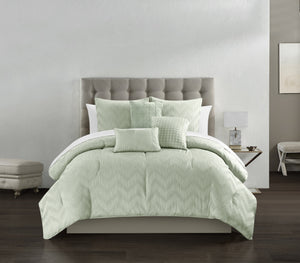 Meredith Green Queen 6pc Comforter Set