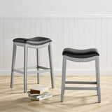 Grover Leatherette Counter Stool Matte Black