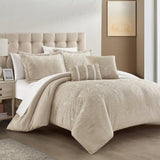 Hubli Beige King 5pc Comforter Set