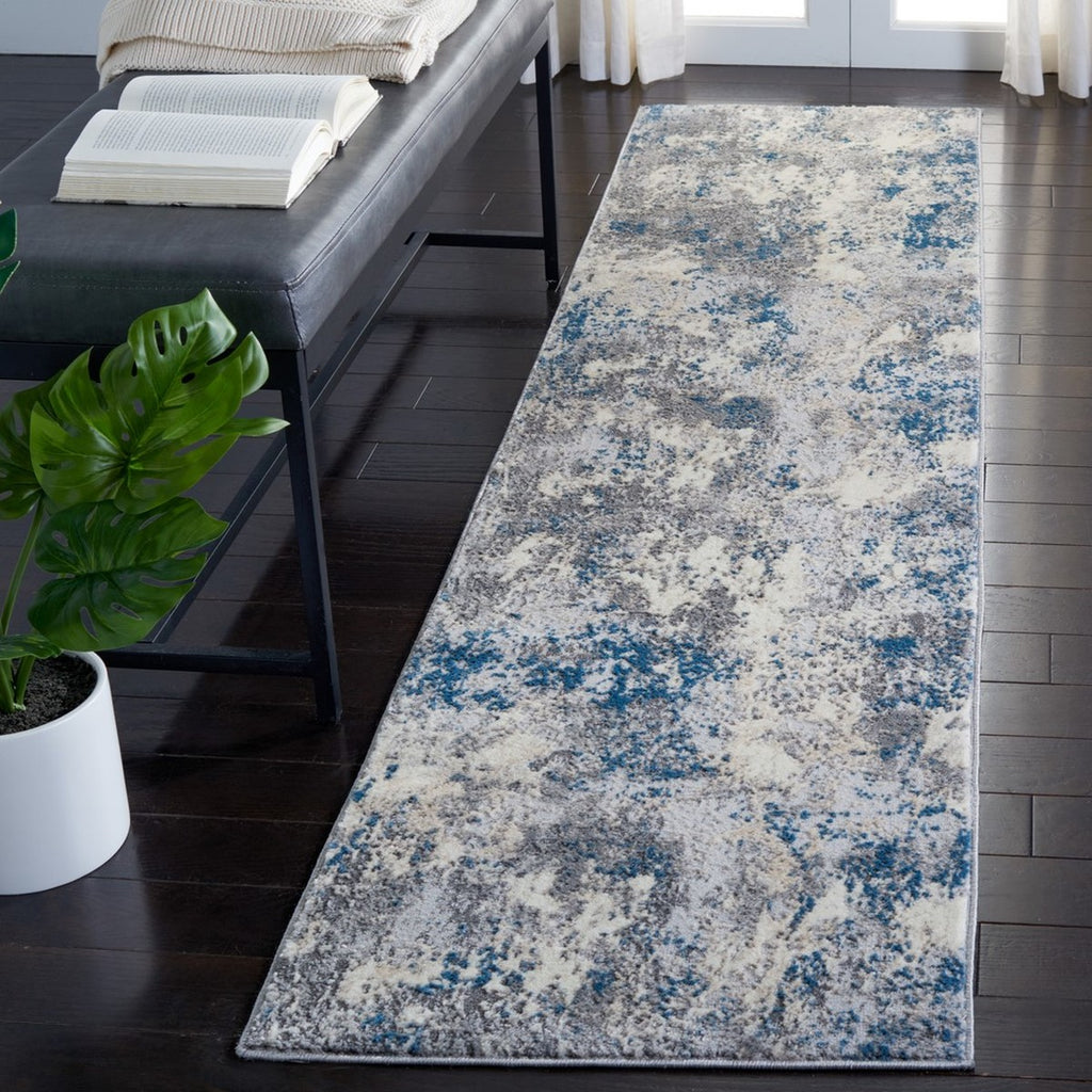Lagoon 500 Lagoon 521 Contemporary Power Loomed 60% Polypropylene 40% Polyester Rug Grey / Turquoise