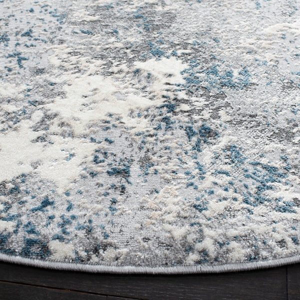 Lagoon 500 Lagoon 521 Contemporary Power Loomed 60% Polypropylene 40% Polyester Rug Grey / Turquoise