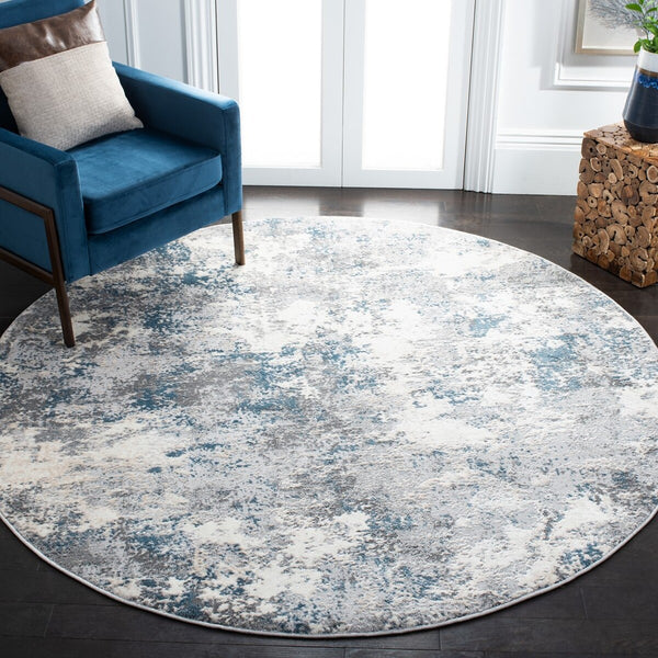 Lagoon 500 Lagoon 521 Contemporary Power Loomed 60% Polypropylene 40% Polyester Rug Grey / Turquoise