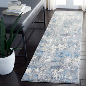 Lagoon 500 Lagoon 521 Contemporary Power Loomed 60% Polypropylene 40% Polyester Rug Light Grey / Light Blue
