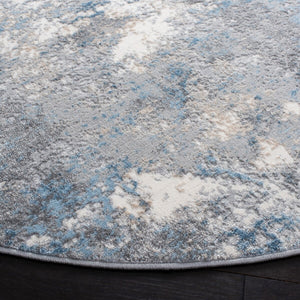 Lagoon 500 Lagoon 521 Contemporary Power Loomed 60% Polypropylene 40% Polyester Rug Light Grey / Light Blue