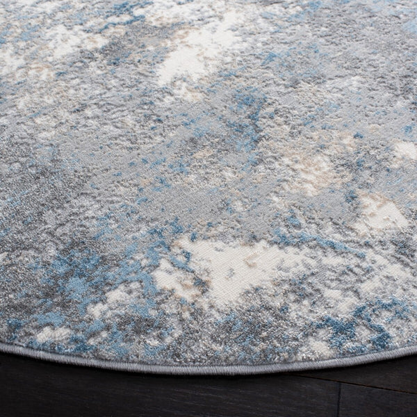 Lagoon 500 Lagoon 521 Contemporary Power Loomed 60% Polypropylene 40% Polyester Rug Light Grey / Light Blue