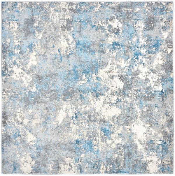 Lagoon 500 Lagoon 521 Contemporary Power Loomed 60% Polypropylene 40% Polyester Rug Light Grey / Light Blue