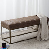 Darius Elegant Leatherette Bench with Brushed Gold Steel Frame – Versatile & Fully Assembled Seating