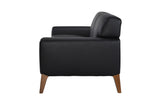 Porter Designs Modena Genuine Leather Transitional Loveseat Black 02-204-02-0195