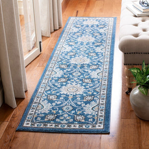 Liberty 700 Liberty 742 Country & Floral Power Loomed Polyester Rug Dark Blue / Ivory