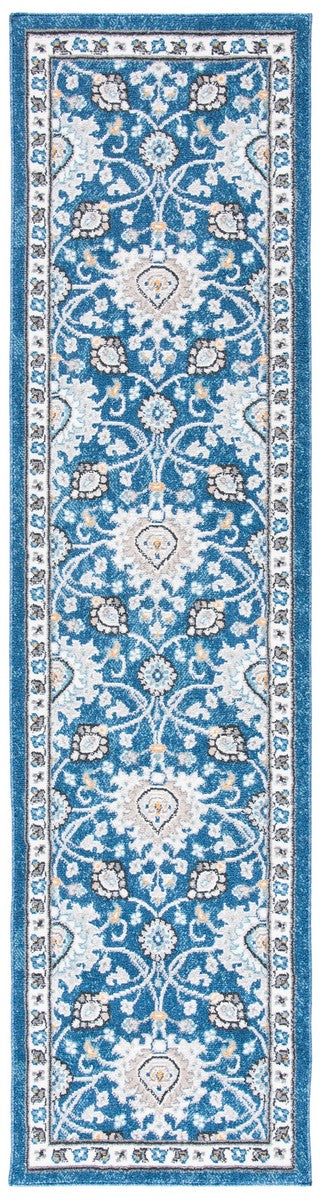 Liberty 700 Liberty 742 Country & Floral Power Loomed Polyester Rug Dark Blue / Ivory