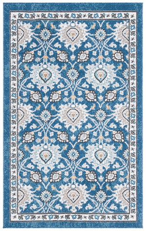 Liberty 700 Liberty 742 Country & Floral Power Loomed Polyester Rug Dark Blue / Ivory