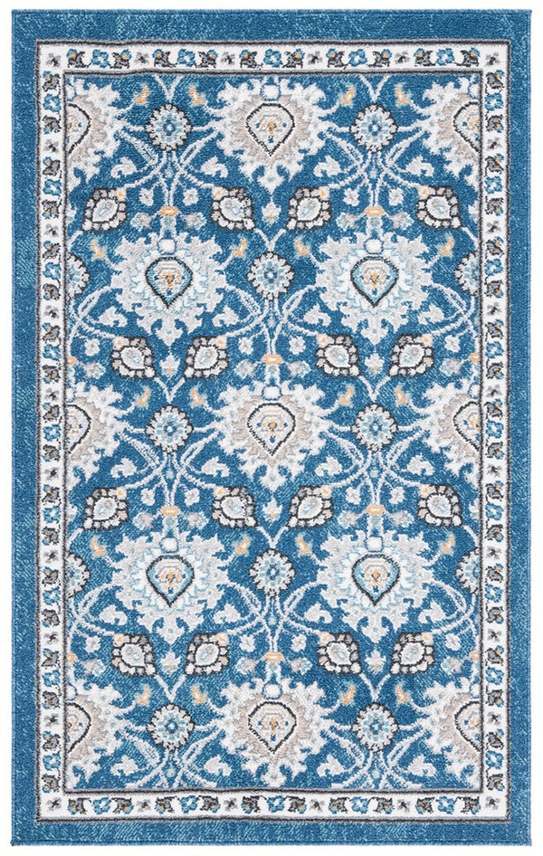 Liberty 700 Liberty 742 Country & Floral Power Loomed Polyester Rug Dark Blue / Ivory