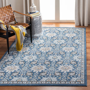 Liberty 700 Liberty 742 Country & Floral Power Loomed Polyester Rug Dark Blue / Ivory