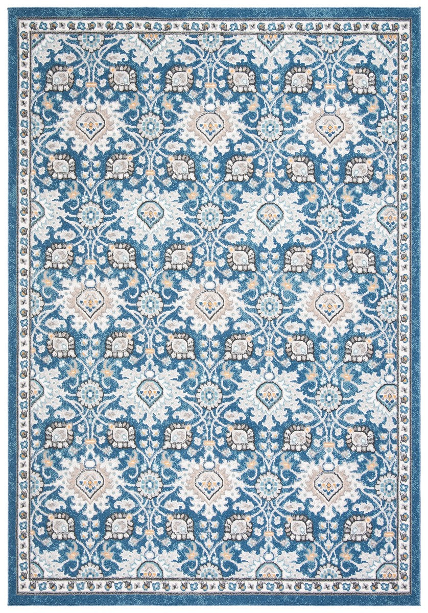 Liberty 700 Liberty 742 Country & Floral Power Loomed Polyester Rug Dark Blue / Ivory