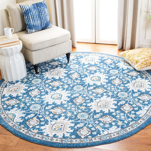 Liberty 700 Liberty 742 Country & Floral Power Loomed Polyester Rug Dark Blue / Ivory