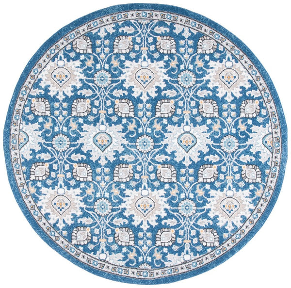 Liberty 700 Liberty 742 Country & Floral Power Loomed Polyester Rug Dark Blue / Ivory